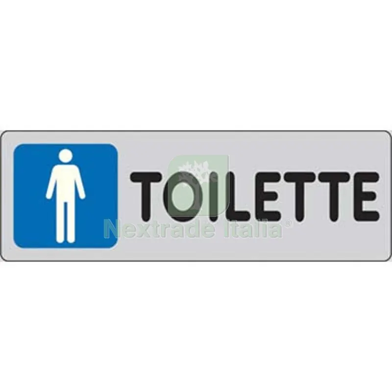 10PZ TARGA SEGNALETICA ADESIVA TOILETTE UOMO VINILE CM 15X5 — Segnaletica e cartelli cantiere — rif. FERX.VIR1860914