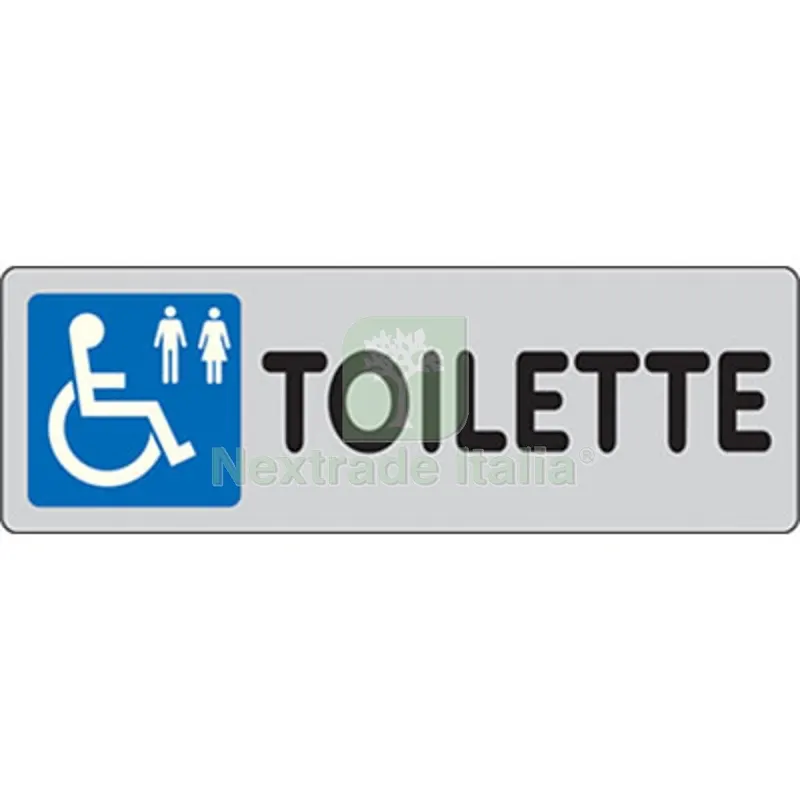 10PZ Targa Segnaletica Adesiva Toilette Disabili Vinile CM 15X5 — Segnaletica e cartelli cantiere — rif. FERX.VIR1860937