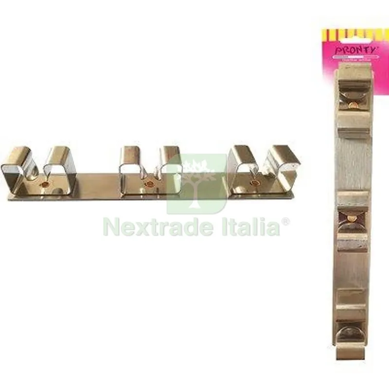 6PZ Gancio Portascope Pronty Inox 3 Posti 3 — Ganci, moschettoni e anelli — rif. FERX.VIR2190066 6PZ Gancio Portascope Pronty Inox 3 Posti 3 — Ganci, moschettoni e anelli — rif. FERX.VIR2190066