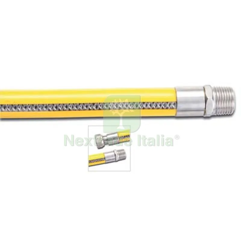 TUBO GAS FLESSIBILE MF INOX/PVC 1/2MF CM 100 DIAMETRO POLLICI 1/2" — Tubi e raccordi — rif. FERX.VIR2233026