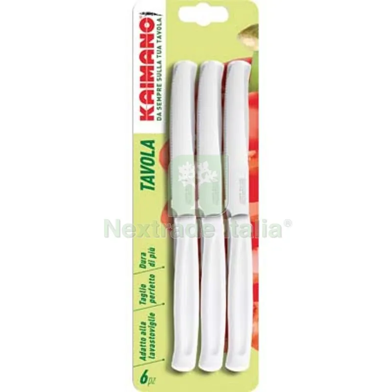 Coltello Tavola Dinamik Kaimano Manico PLT Bianco/Inox CM 11 CF=PZ 6 Colore Bianco — Cucina e coltelleria — rif. FERX.VIR2250140 Coltello Tavola Dinamik Kaimano Manico PLT Bianco/Inox CM 11 CF=PZ 6 Colore Bianco — Cucina e coltelleria — rif. FERX.VIR2250140