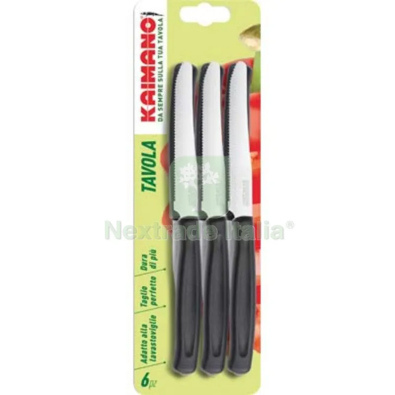 COLTELLO TAVOLA DINAMIK KAIMANO MANICO PLT NERO/INOX CM 11 CF=PZ 6 Colore Nero — Cucina e coltelleria — rif. FERX.VIR2250141