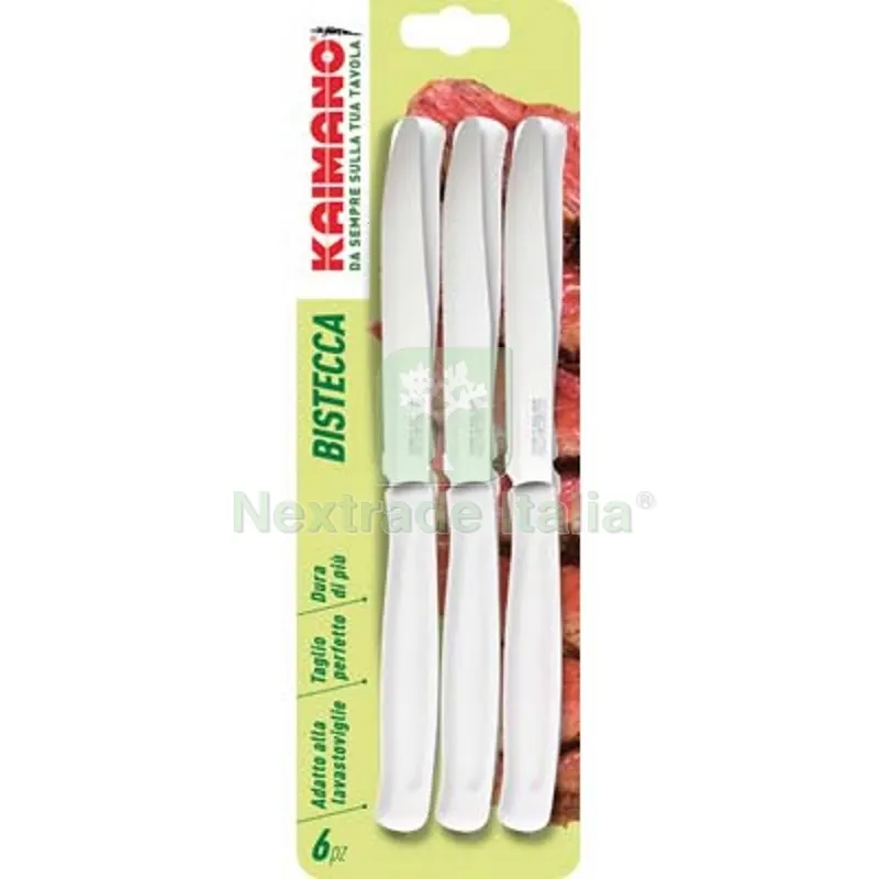Coltello Bistecca Dinamik Kaimano Manico PLT Bianco/Inox CM 11,5 CF=PZ 6 Colore Bianco — Cucina e coltelleria — rif. FERX.VIR2250150 Coltello Bistecca Dinamik Kaimano Manico PLT Bianco/Inox CM 11,5 CF=PZ 6 Colore Bianco — Cucina e coltelleria — rif. FERX.VIR2250150