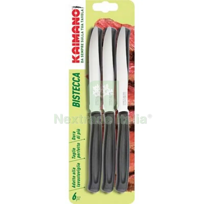 COLTELLO BISTECCA DINAMIK KAIMANO MANICO PLT NERO/INOX CM 11,5 CF=PZ 6 Colore Nero — Cucina e coltelleria — rif. FERX.VIR2250151