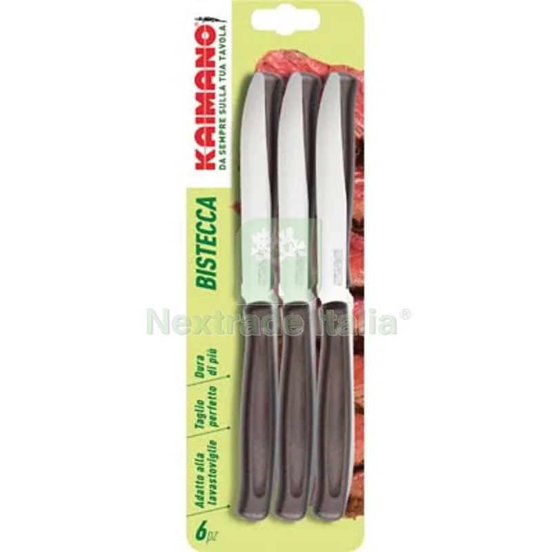 COLTELLO BISTECCA DINAMIK KAIMANO MANICO PLT MARRONE/INOX CM 11,5 CF=PZ 6 Colore Marrone — Cucina e coltelleria — rif. FERX.VIR2250152