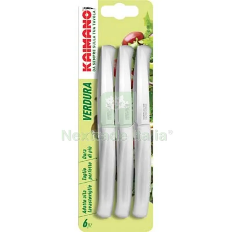 2CF Coltello Verdura Dinamik Kaimano Manico PLT Bianco/Inox CM 8,5 CF=PZ 6 Colore Bianco — Cucina e coltelleria — rif. FERX.VIR2250160