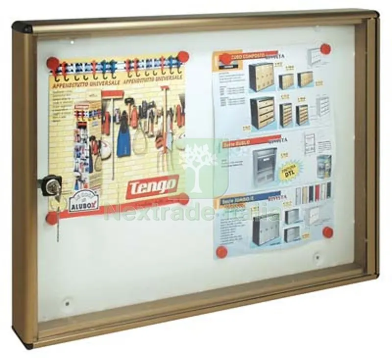 Bacheca Porta Avvisi Alubox Alluminio Bronzato 2XA4 MM 550X50 H.MM 400 MM 550x50x400 Posti 2 — Casalinghi e organizzazione — rif. FERX.VIR2332075