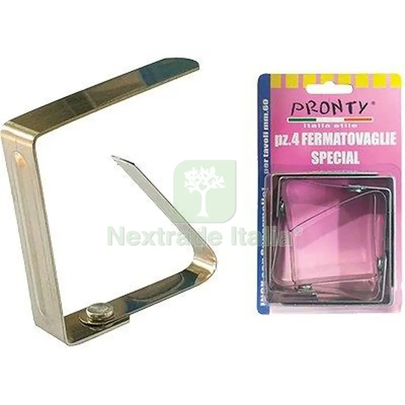 12CF Fermatovaglie a Molla Gigante Pronty Inox CF=PZ 4 Fin Cromata MM 60x65 — Tessili e biancheria casa — rif. FERX.VIR2335002 12CF Fermatovaglie a Molla Gigante Pronty Inox CF=PZ 4 Fin Cromata MM 60x65 — Tessili e biancheria casa — rif. FERX.VIR2335002