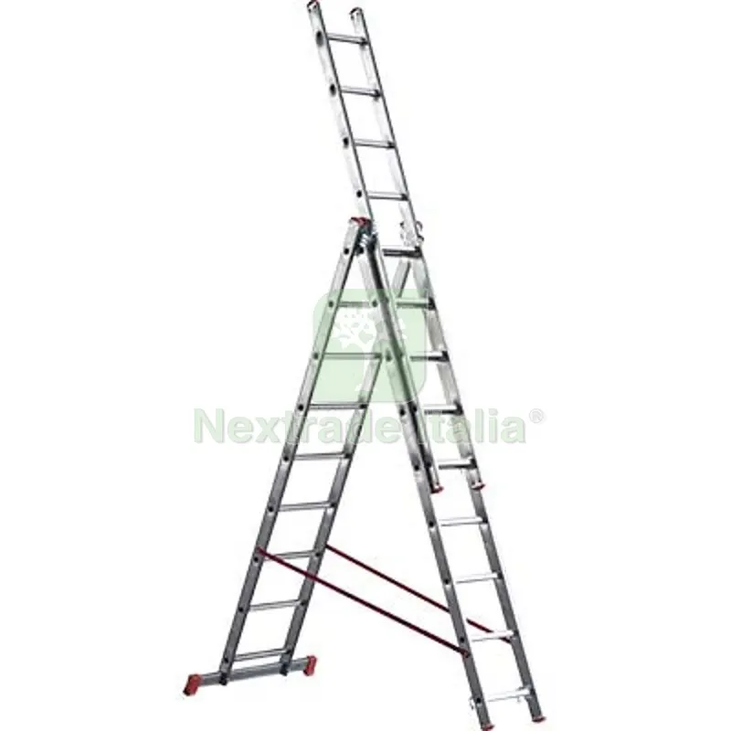 SCALA PARALLELA 3 RAMPE ORANGE 3 MARCHETTI ALLUMINIO EN 131 H.CM 325/715 PIOLI 3X12 H CM 325/533/715 — Utensili muratura — rif. FERX.VIR2336168
