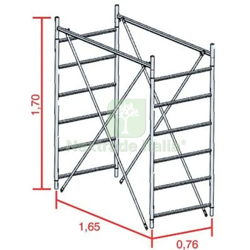 ALZATA X TRABATTELLO GRIM EU 75 MARCHETTI ACCIAIO ZINCATO CM 165X76 H. CM 170 H CM +150 — Scale e ponteggi — rif. FERX.VIR2362206