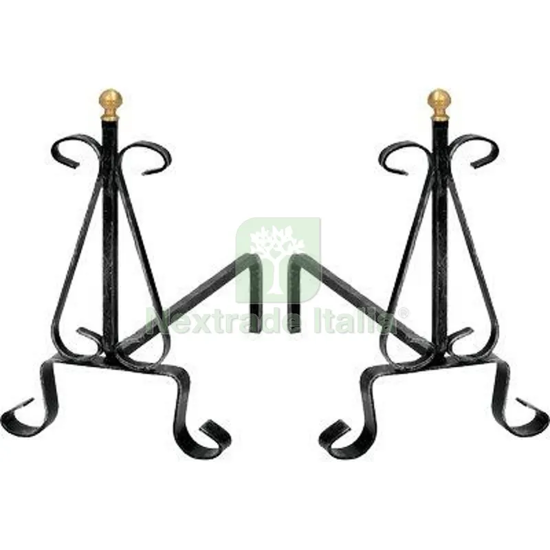 Alari Camino Ricci Ferro Battuto CM 33 H.CM 30 CF=PZ 2 CM 33x30 — Stufe e camini — rif. FERX.VIR2430336