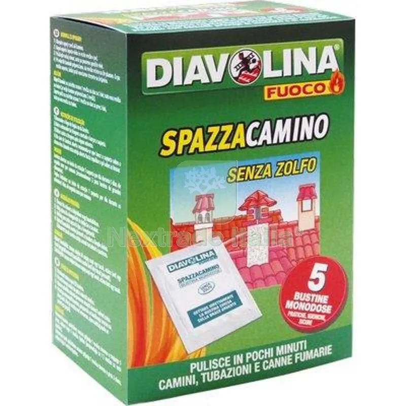 6CF ANTIFULIGGINE SPAZZACAMINO BUSTINE DIAVOLINA FUOCO GR 50 CF=PZ 5 — Stufe e camini — rif. FERX.VIR2440121 6CF ANTIFULIGGINE SPAZZACAMINO BUSTINE DIAVOLINA FUOCO GR 50 CF=PZ 5 — Stufe e camini — rif. FERX.VIR2440121