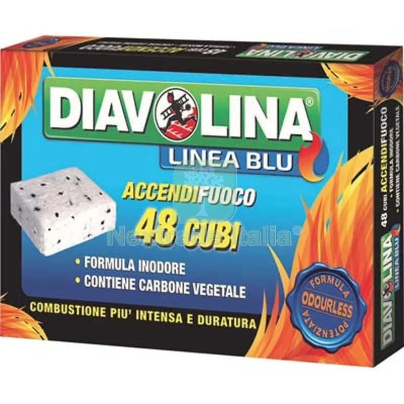 24PZ Accendifuoco Lignite Diavolina Linea Blu Senza Odori Cubetti 48 — Tempo libero outdoor — rif. FERX.VIR2440136 24PZ Accendifuoco Lignite Diavolina Linea Blu Senza Odori Cubetti 48 — Tempo libero outdoor — rif. FERX.VIR2440136
