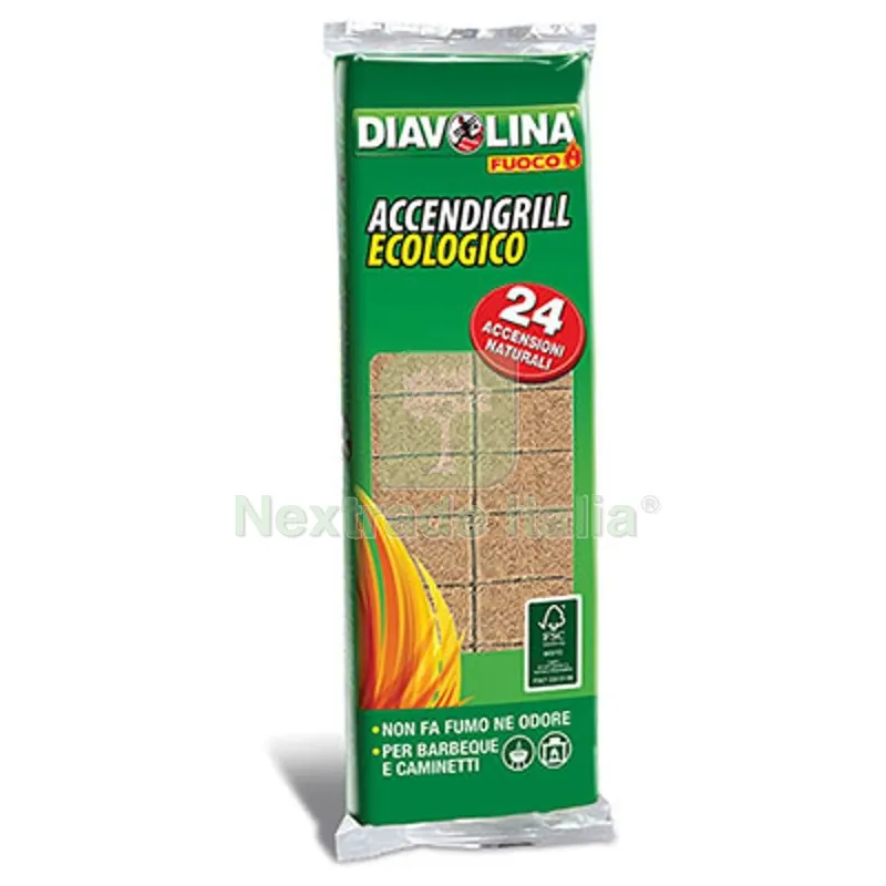 24PZ Accendifuoco Ecologico 24 Diavolina Fuoco Cubetti 24 — Tempo libero outdoor — rif. FERX.VIR2440145
