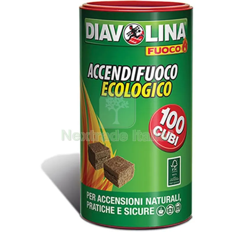 6PZ Accendifuoco Ecologico 100 Diavolina Fuoco Cubetti 100 — Tempo libero outdoor — rif. FERX.VIR2440147