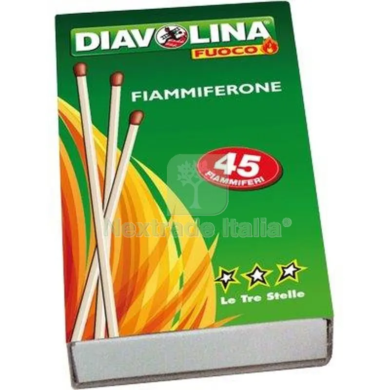 Fiammiferi Lunghi Diavolina MM 100 CF=10XPZ 45 CF=PZ 10x45 — Flessibili e allacci — rif. FERX.VIR2440188