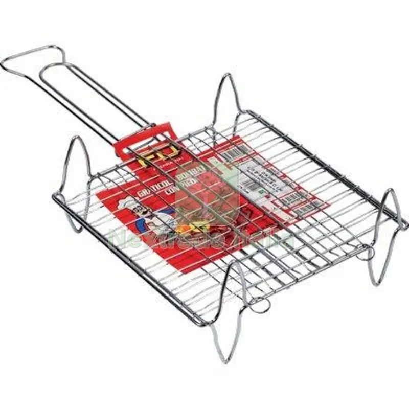 2PZ Graticola Barbecue a Rete Doppia FD Acciaio Cromato CM 27X22 — Tempo libero outdoor — rif. FERX.VIR2441060 2PZ Graticola Barbecue a Rete Doppia FD Acciaio Cromato CM 27X22 — Tempo libero outdoor — rif. FERX.VIR2441060