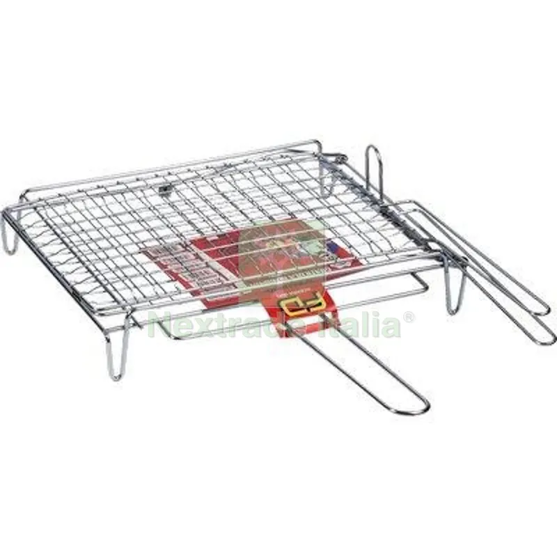 Graticola Barbecue a Rete Doppia Ribaltabile FD Acciaio Cromato CM 40X30 — Tempo libero outdoor — rif. FERX.VIR2441066 Graticola Barbecue a Rete Doppia Ribaltabile FD Acciaio Cromato CM 40X30 — Tempo libero outdoor — rif. FERX.VIR2441066