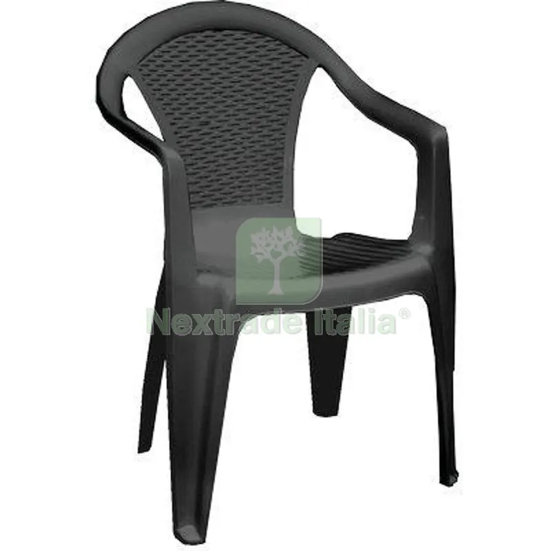 Sedia Rattan Kora + Braccioli Progarden PP Antracite CM 55X54 H.CM 80 CM 55x54x80 Colore Antracite — Arredo — rif. FERX.VIR2600228 Sedia Rattan Kora + Braccioli Progarden PP Antracite CM 55X54 H.CM 80 CM 55x54x80 Colore Antracite — Arredo — rif. FERX.VIR2600228