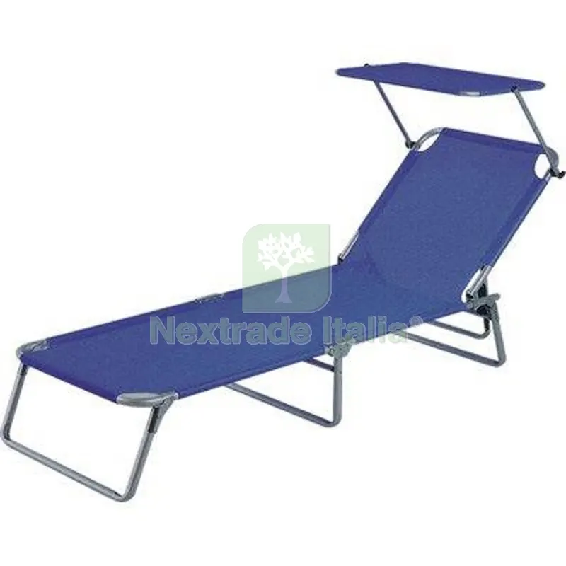 Lettino Sand con Parasole Domus Acciaio/Poly Blu CM 58X190 H.CM 27 Colore Blu — Viti — rif. FERX.VIR2613070 Lettino Sand con Parasole Domus Acciaio/Poly Blu CM 58X190 H.CM 27 Colore Blu — Viti — rif. FERX.VIR2613070