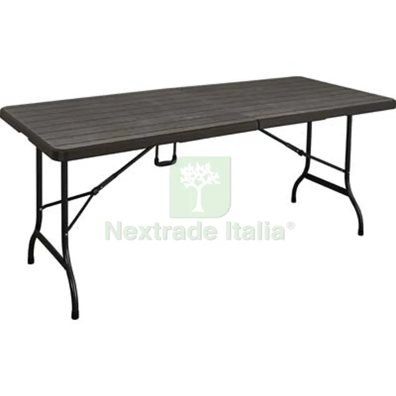 Tavolo Wood Domus Hdpe Marrone/Acciaio CM 180X75 H.CM 74 CM 180x75x74 — Tempo libero outdoor — rif. FERX.VIR2613100 Tavolo Wood Domus Hdpe Marrone/Acciaio CM 180X75 H.CM 74 CM 180x75x74 — Tempo libero outdoor — rif. FERX.VIR2613100