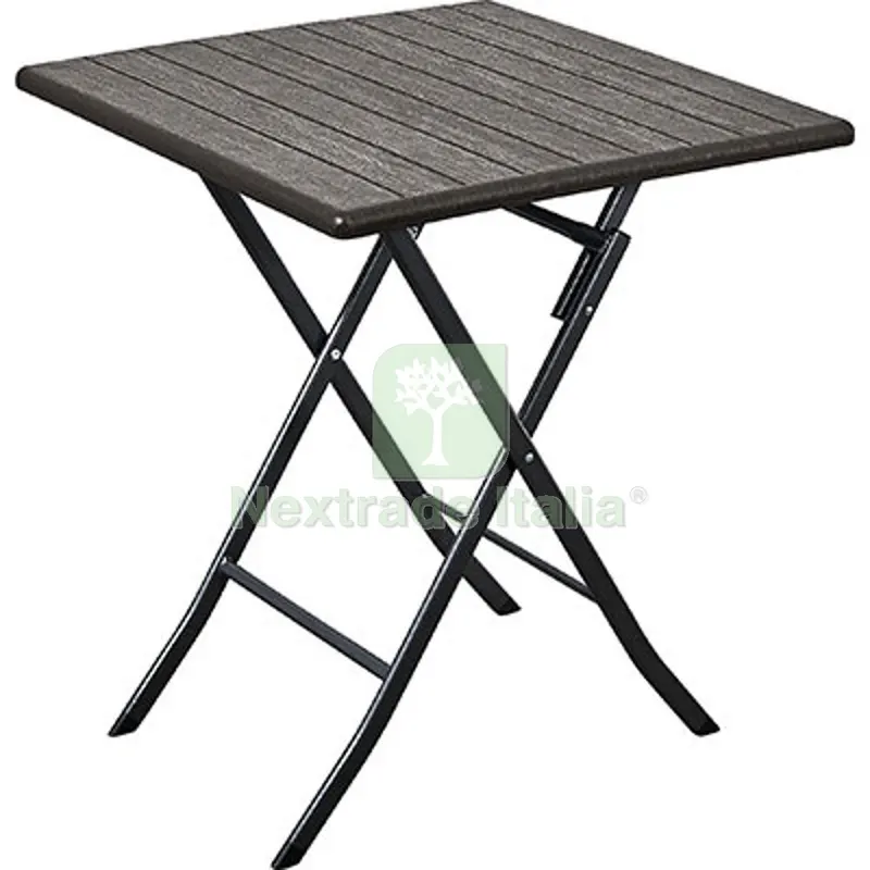 Tavolo Wood Domus Hdpe Marrone/Acciaio CM 62X62 H.CM 74 CM 62x62x74 — Tempo libero outdoor — rif. FERX.VIR2613103
