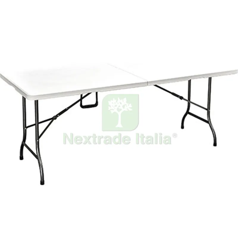 Tavolo Catering Domus Hdpe Bianco/Acciaio CM 180X75 H.CM 74 CM 180x75x74 — Tempo libero outdoor — rif. FERX.VIR2613106 Tavolo Catering Domus Hdpe Bianco/Acciaio CM 180X75 H.CM 74 CM 180x75x74 — Tempo libero outdoor — rif. FERX.VIR2613106
