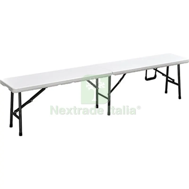 Panca Catering Domus Hdpe Bianco/Acciaio CM 183X25 H.CM 43 CM 180x30d43 — Tempo libero outdoor — rif. FERX.VIR2613107