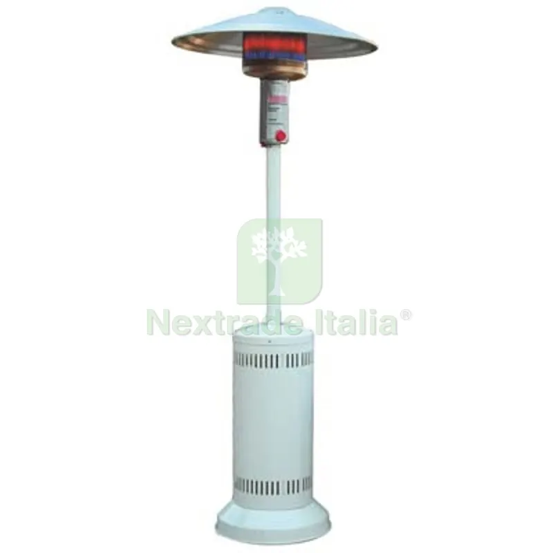 Stufa GAS GPL a Fungo + Ruote Domus Bianco KW 5/12 CM 46x221 Colore Bianco — Tubi e raccordi — rif. FERX.VIR2637005 Stufa GAS GPL a Fungo + Ruote Domus Bianco KW 5/12 CM 46x221 Colore Bianco — Tubi e raccordi — rif. FERX.VIR2637005