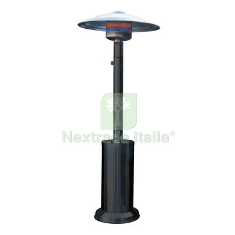 Stufa GAS GPL a Fungo + Ruote Domus Nero KW 5/12 CM 46x221 Colore Nero — Tubi e raccordi — rif. FERX.VIR2637006 Stufa GAS GPL a Fungo + Ruote Domus Nero KW 5/12 CM 46x221 Colore Nero — Tubi e raccordi — rif. FERX.VIR2637006