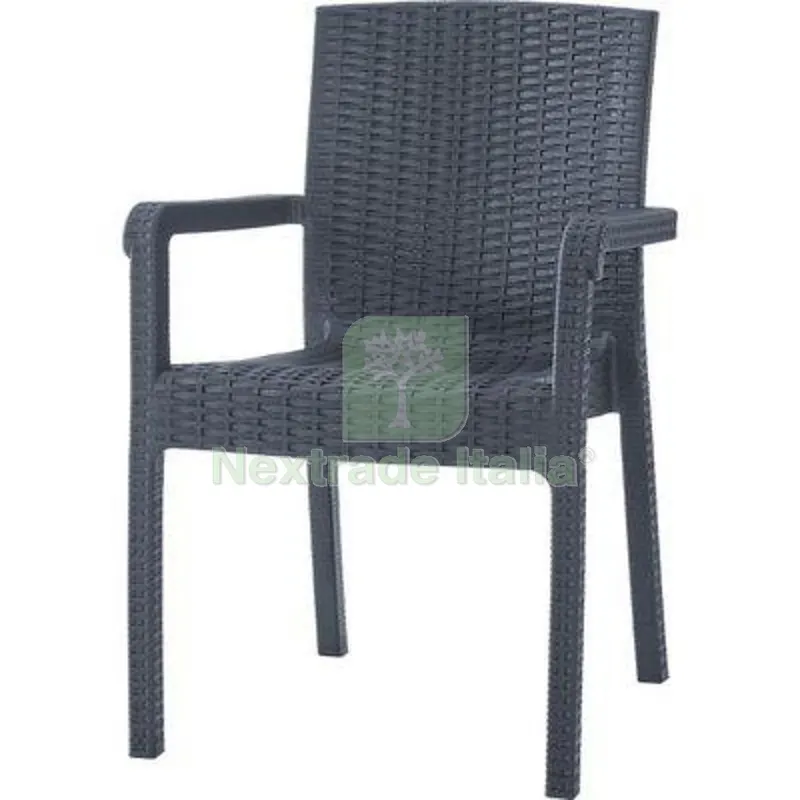 Sedia Rattan Kreta + Braccioli Domus PP Antracite CM 58X75 H.CM 85 CM 58x75x85 Colore Antracite — Arredo — rif. FERX.VIR2639111 Sedia Rattan Kreta + Braccioli Domus PP Antracite CM 58X75 H.CM 85 CM 58x75x85 Colore Antracite — Arredo — rif. FERX.VIR2639111