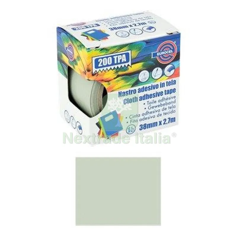 4PZ Nastro Adesivo Telato 200 TPA Eurocel Grigio MM 38 ML 2,7 Colore Grigio L CM 270 — Adesivi e sigillanti — rif. FERX.VIR2657825