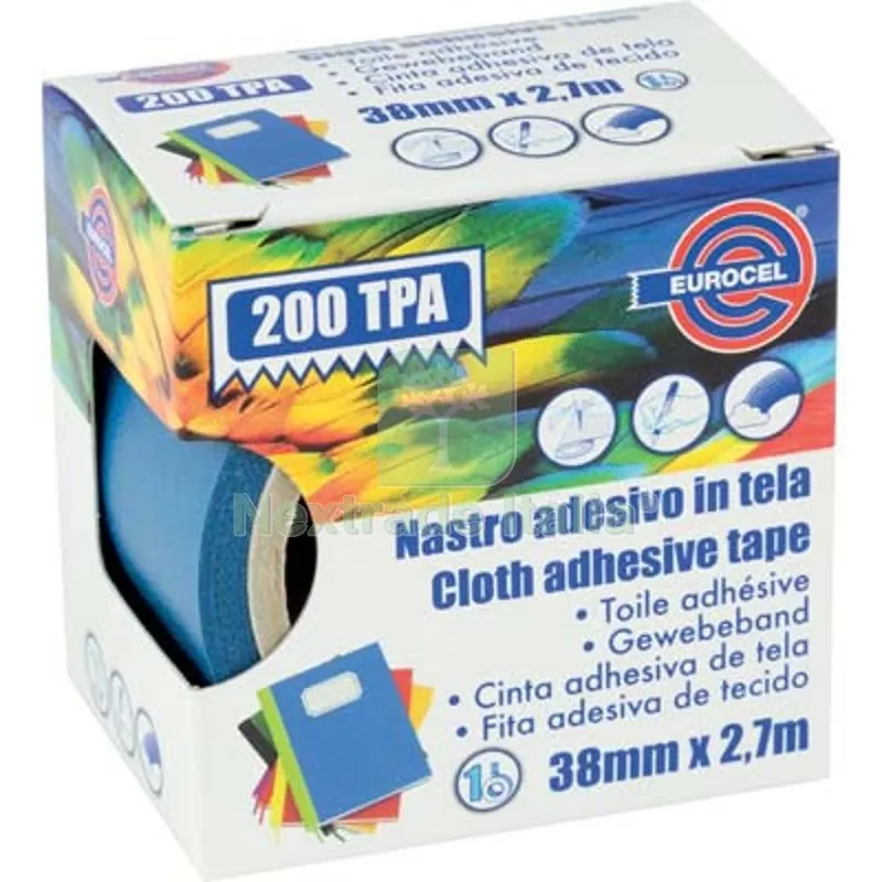4PZ Nastro Adesivo Telato 200 TPA Eurocel Blu MM 38 ML 2,7 Colore Blu L CM 270 — Adesivi e sigillanti — rif. FERX.VIR2657898