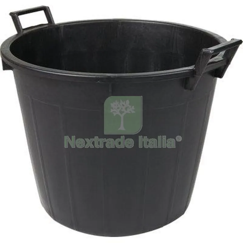 2PZ Mastello Tondo 2 Manici ICS Ldpe Nero LT 32 CM 44 H.CM 35 CM 44x35 — Attrezzi da giardino — rif. FERX.VIR3115575