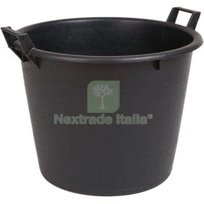 Mastello Tondo 2 Manici ICS Ldpe Nero LT 65 CM 55 H.CM 41 CM 55x41 — Attrezzi da giardino — rif. FERX.VIR3115577