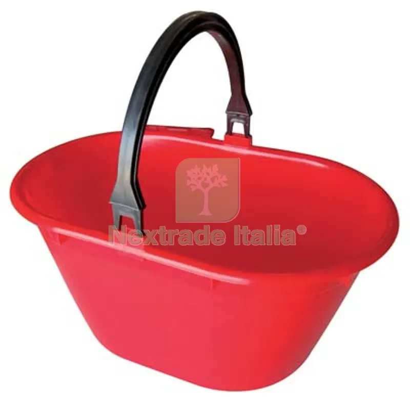 5PZ Cesta Raccolta Ovale Manico Fisso ICS PPL Rosso LT 20 CM 50x31x24 — Attrezzi da giardino — rif. FERX.VIR3118636