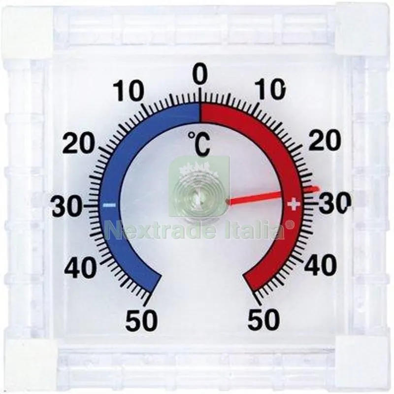 4PZ TERMOMETRO FINESTRA THERM32 VELAMP PP TRASPARENTE -50/+50°C CM 7,5X7,5 — Misurazione e taglio manuale — rif. FERX.VIR3121147