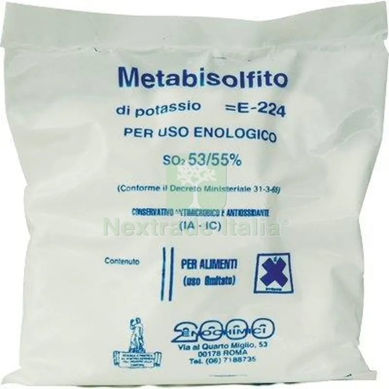 10PZ METABISOLFITO POTASSICO ENOLOGICO E224 GR 100 — Hobby ed enologia — rif. FERX.VIR3199856