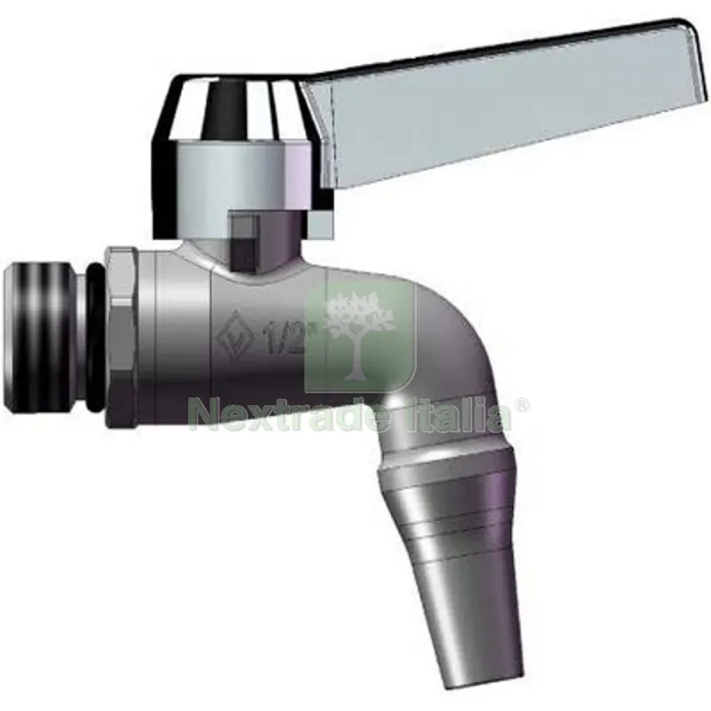 2PZ RUBINETTO A SFERA OTTONE + BECCUCCIO BUGATTI NICHELATO 1/2M DIAMETRO POLLICI 1/2" — Rubinetti e valvole — rif. FERX.VIR3231011