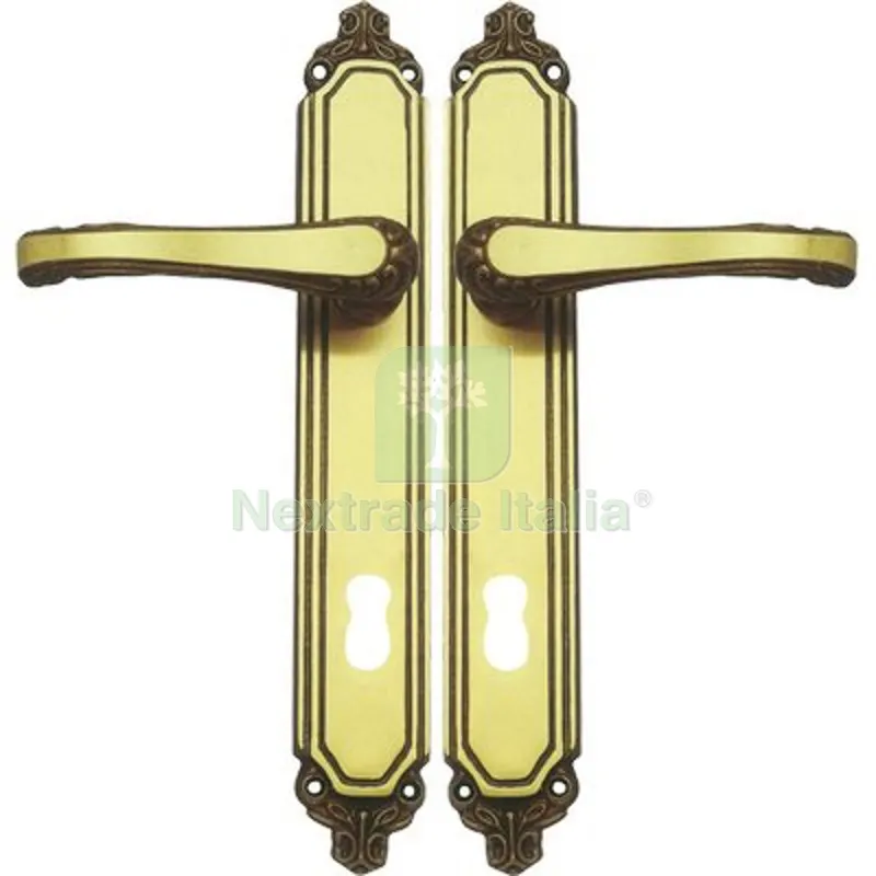 Maniglia Export Placca Foro Patent Ottone Bronzata Sfumata Q8 I.MM 90 CF=PZ 2 — Maniglie e pomelli — rif. FERX.VIR3300048