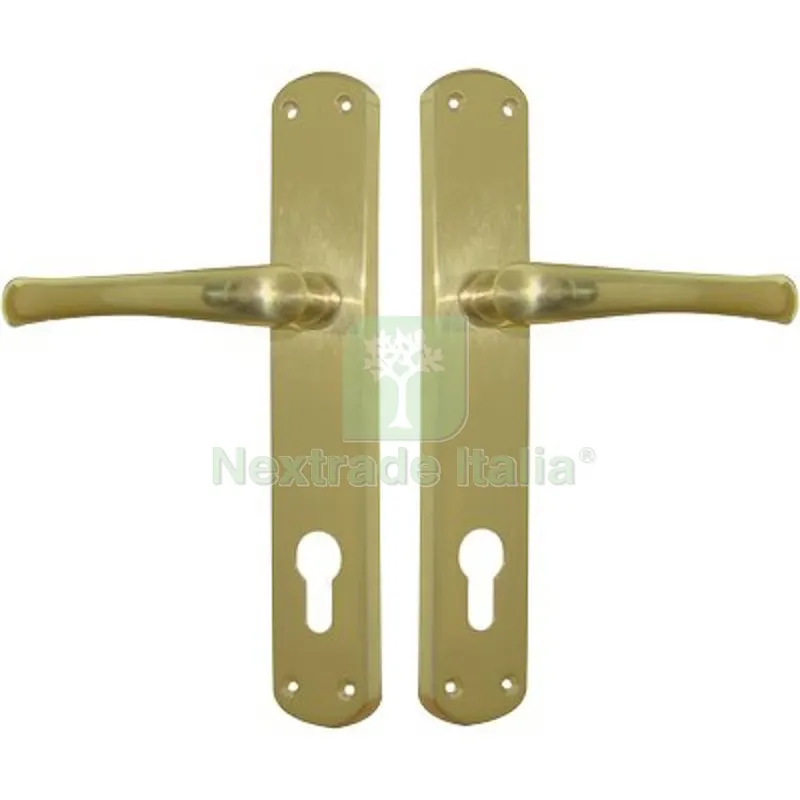 Maniglia RIO Placca Foro Sagomato Ottone Lucido Q8 I.MM 90 CF=PZ 2 — Maniglie e pomelli — rif. FERX.VIR3300065