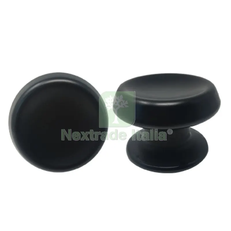 Pomolo x Portone 166 Saguatti Alluminio Nero D.MM 80 Base D.MM 70 Fin Nera Ø Mm 80x70 — Maniglie e pomelli — rif. FERX.VIR3300211