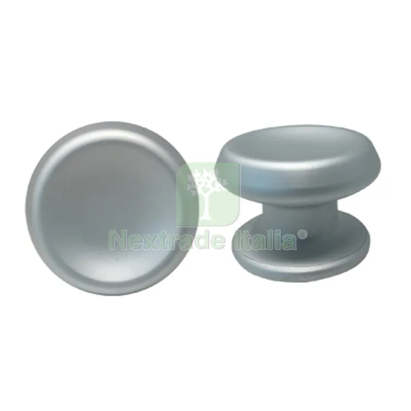 Pomolo x Portone 166 Saguatti Alluminio Argento Satinato D.MM 80 Base D.MM 70 Fin Cromopaca Ø Mm 80x70 — Profili e angolari decorativi — rif. FERX.VIR3300212