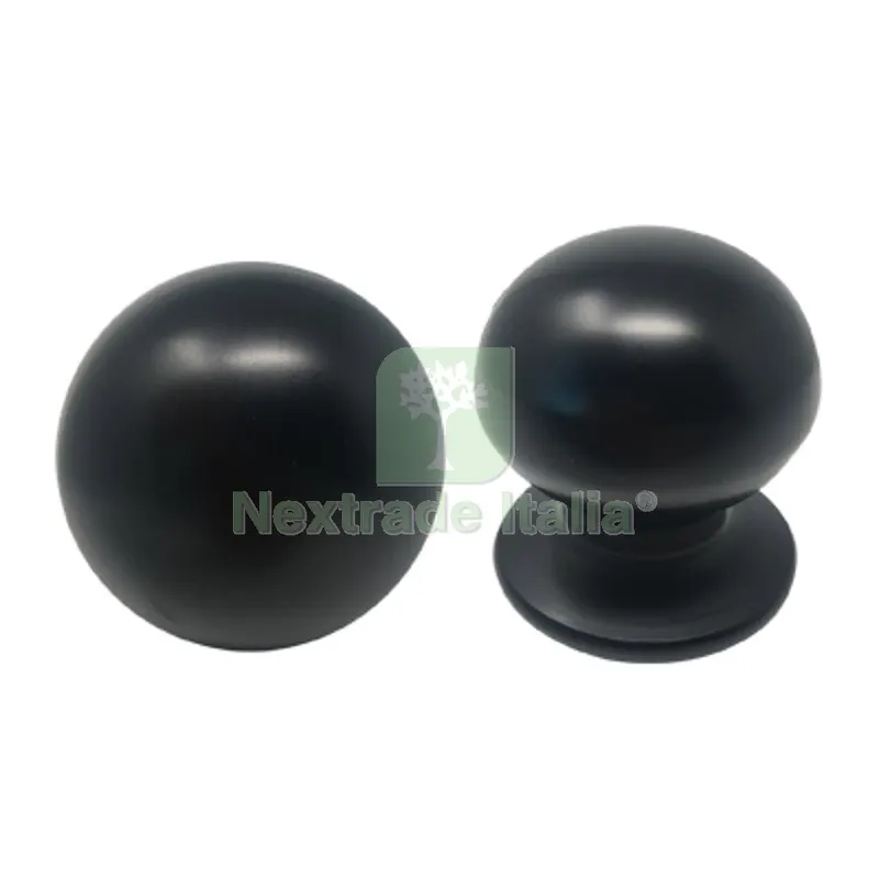 Pomolo x Portone 169 Saguatti Alluminio Nero D.MM 70 Base D.MM 60 Fin Nera Ø Mm 70x80 — Maniglie e pomelli — rif. FERX.VIR3300216