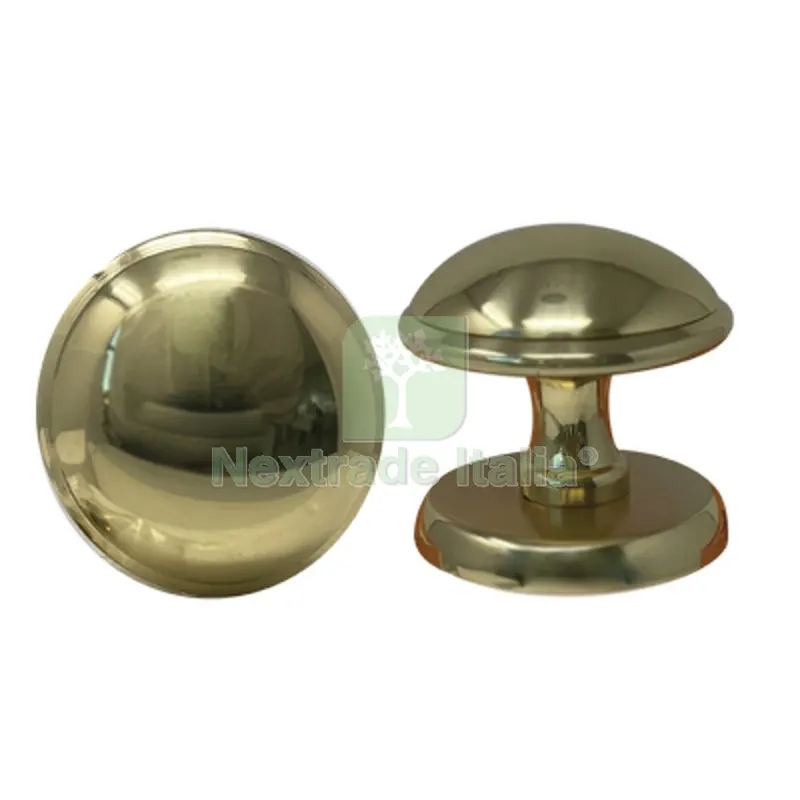 POMOLO X PORTONE GIADA OTTONE ORO LUCIDO D.MM 70 BASE D.MM 70 Fin Ottonata Ø Mm 70x70 — Maniglie e pomelli — rif. FERX.VIR3300223