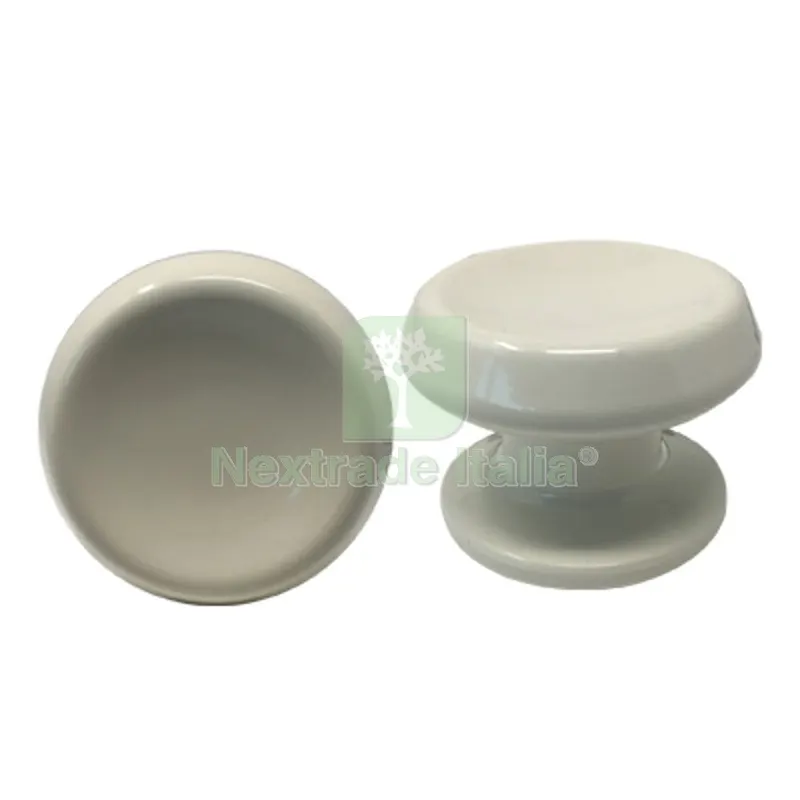 Pomolo x Portone 866 Saguatti Alluminio Avorio RAL 1013 D.MM 80 Base D.MM 70 Fin Avorio Ø Mm 80x70 — Maniglie e pomelli — rif. FERX.VIR3300228