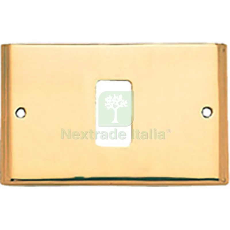 2PZ PLACCA COPRIFRUTTI COTTALI OTTONE POSTI 1 MM 125X74 MAGIC/VENUS — Interruttori e prese — rif. FERX.VIR3300300