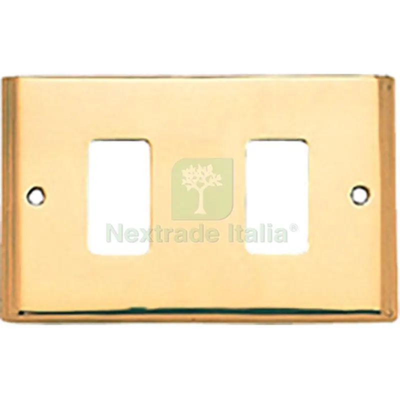 2PZ Placca Coprifrutti Cottali Ottone Posti 2 MM 125X74 Magic/Venus — Interruttori e prese — rif. FERX.VIR3300301