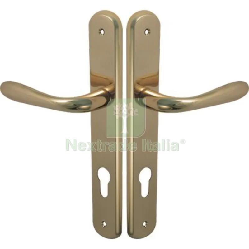 Maniglia Goccia Ottone Placca Foro Sagomato Zama Ottone Lucido Q8 I.MM 90 CF=PZ 2 — Maniglie e pomelli — rif. FERX.VIR3300686
