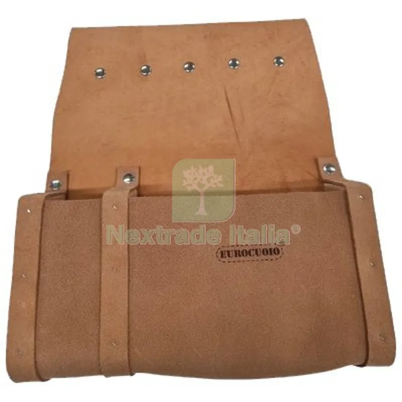 Borsa Carpentiere 2 Tasche + Divisori Legno Crosta Bovina CM 28X35X7 — Martelli e mazze — rif. FERX.VIR4101233
